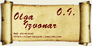 Olga Izvonar vizit kartica